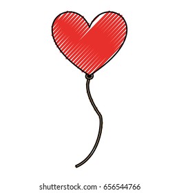 balloon air with shape heart