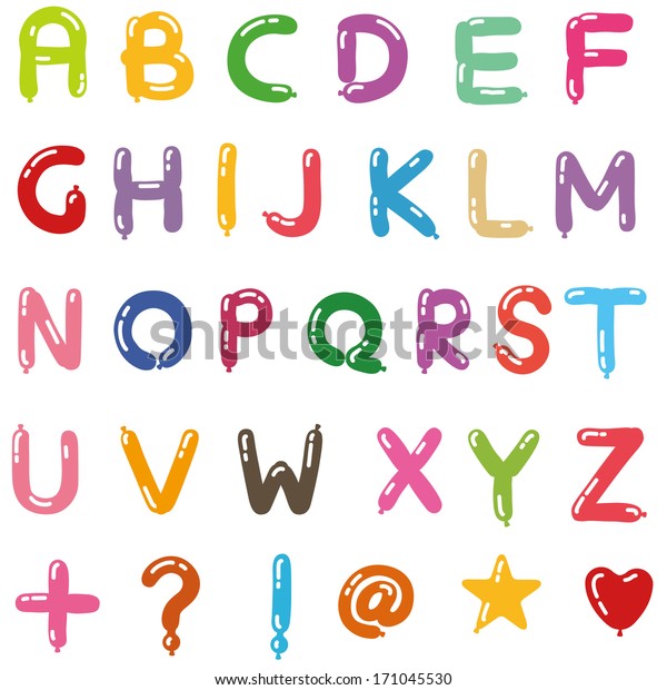 Balloon Alphabet Style Handwriting Stock Vector (Royalty Free ...