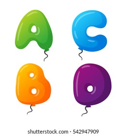 Balloon alphabet vector set.