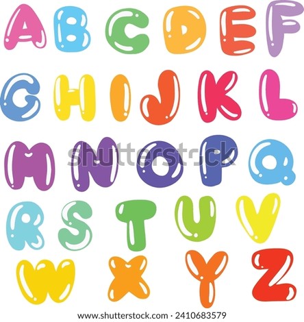Balloon alphabet vector set for school colorful letters set	
