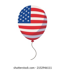 balloon with american flag icon isolated