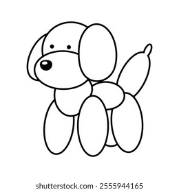 Balloon Animal Dog Vector Illustration. The illustration consists of interconnected oval shapes forming the body, legs, head, ears, and tail of the dog.