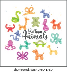 balloon animals party decoration background