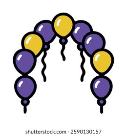Balloon arch for carnival entrances and festive events