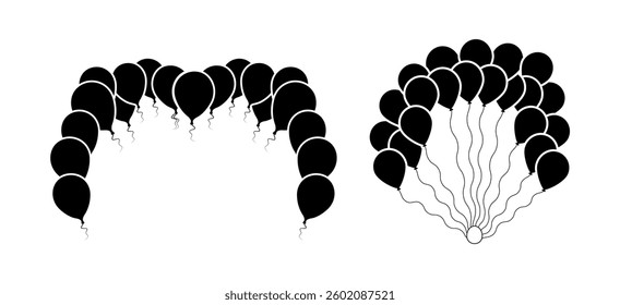 Balloon Arch Clip Art Vector Design Collection With White Background