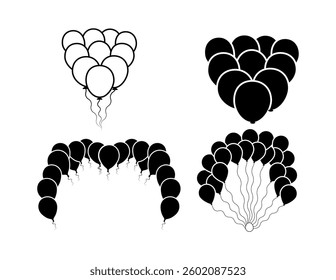 Balloon Arch Clip Art Vector Design Collection With White Background