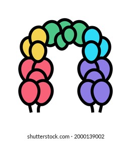 Balloon Arch And Column Color Icon Vector.  Isolated Symbol Illustration