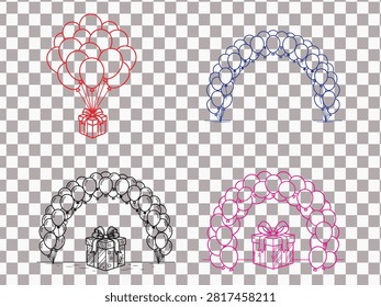 Balloon arrangements and gift