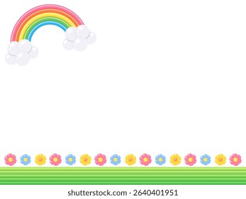 Balloon art grassland frame illustration