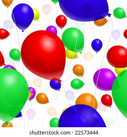 Balloon background in rainbow of colors (seamless vector tile)