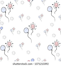 Balloon background texture with seamless pattern and hand drawn.Children's day,