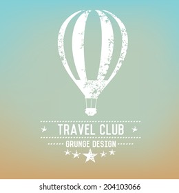 Balloon badge grunge symbol on blur background,vector