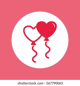 balloon balloons couple two gelium heart simple icon