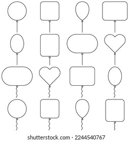 Banner de globo, globo para mensaje, Marco para mensaje, Forma simple de pancarta.