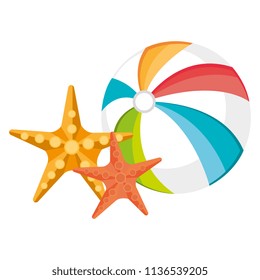 balloon beach with starfish