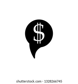 Balloon, bid, chat, icon. Coin with dollar sign simple icon on white background. Vector illustration. - Vector