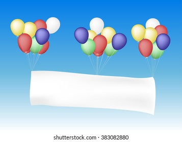 balloon billboard on blue sky