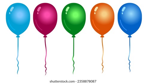 Balloon with for birthday Ball blue, pink, green, orange, blue