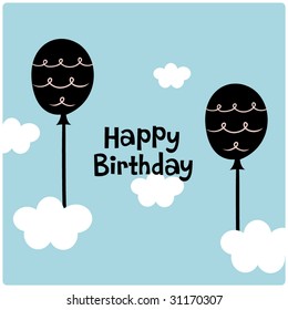 balloon birthday card design