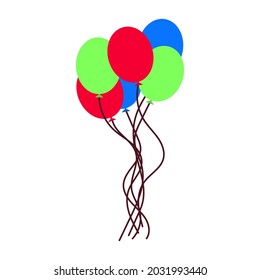 Balloon birthday vector celebration decoration party icon illustration. Air helium gift holiday balloon birthday romantic surprise. Fun anniversary celebrate shape festival. Carnival element icon