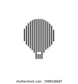 Balloon black barcode line icon vector on white background.