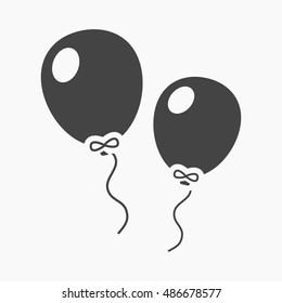 Balloon black icon. Illustration for web and mobile design.