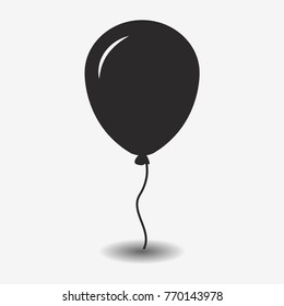Balloon black icon. Vector illustration