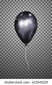 Balloon black on a transparent background.Vector Eps10.
