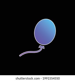Icono de vector de gradiente azul de la forma Oval de globo negro