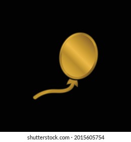 Balloon Black Oval Shape gold plated metalic icon or logo vector
