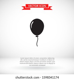 Balloon black silhouette vector icon.