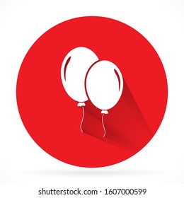 Balloon black silhouette vector icon.