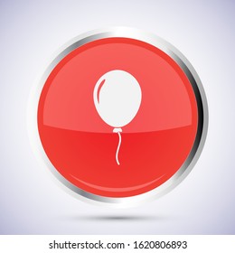 Balloon black silhouette vector icon.