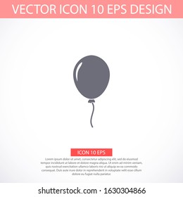 Balloon black silhouette vector icon.