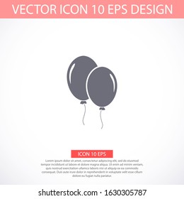 Balloon black silhouette vector icon.