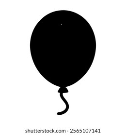 Balloon black silhouette vector illustration on white background