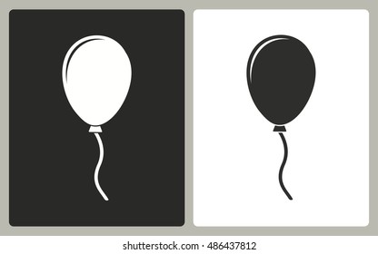 Balloon - black and white icons. Vector illustration.