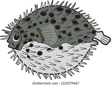 Balloon Blow Fish Vector Illustration