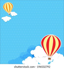 Balloon Blue and dot concept background Vector