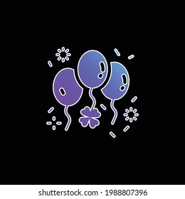 Balloon blue gradient vector icon