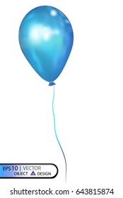 Balloon blue on a white background.Vector Eps10.