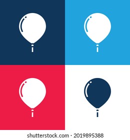 Balloon blue and red four color minimal icon set