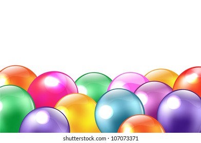 Balloon Border, Isolated On White Background, Vector Illustration