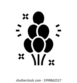 balloon bouquet glyph icon vector. isolated contour symbol black illustration
