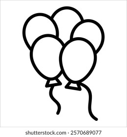 Balloon Bouquet Icon Element For Design