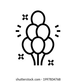 balloon bouquet line icon vector. balloon bouquet sign. isolated contour symbol black illustration