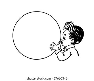 Balloon Boy - Ad Bubble - Retro Clip Art