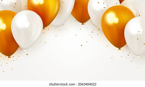 Brunch globo sobre fondo blanco. Saludo, banner de feliz cumpleaños. Ilustración del vector
