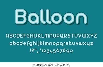 letras de burbuja de globos, letras de burbuja 3D, letra de banda 3D, alfabetos de globos de burbuja