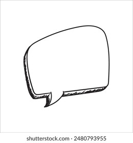 Balloon bubble speech hand drawn doodle isolated on white, vector. 